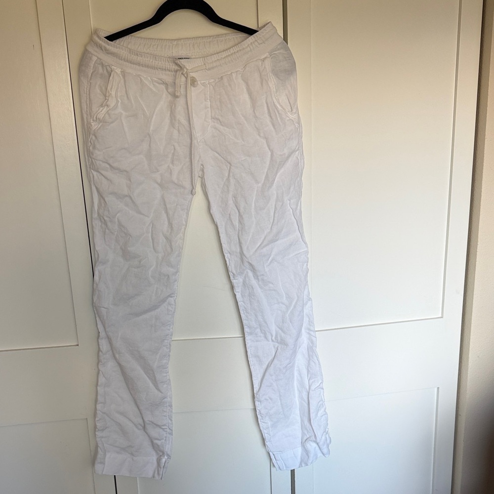James Perse Linen White Beach Pants
